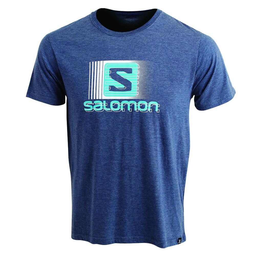 SALOMON FLASHBACK SS M Philippines - Men's Tee Shirt - Dark Denim | 341297-NOD